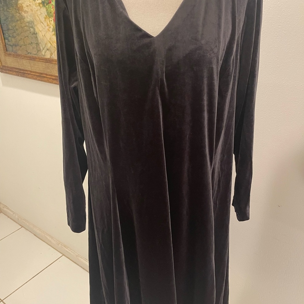 Amanda Uprichard Black Velvet Long Sleeve Dress